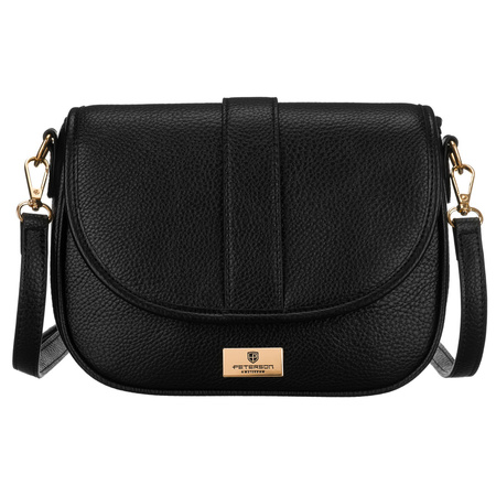 Kleine, schwarze Damen-Handtasche mit Schulterriemen aus Öko-Leder – Peterson