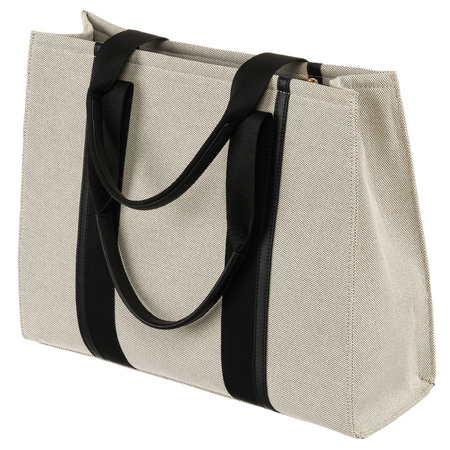 Modische Damen Shopper in Schwarz-Beige mit verstellbarem Gurt – Peterson
