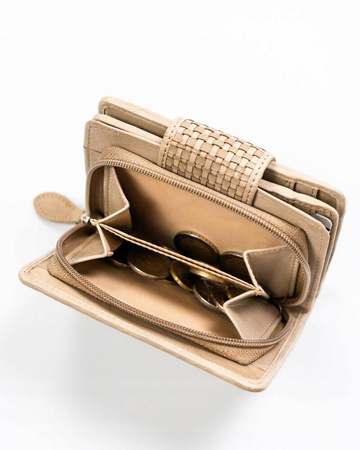 Damen Geldbörse aus Leder mit Druckknopfverschluss – Rovicky