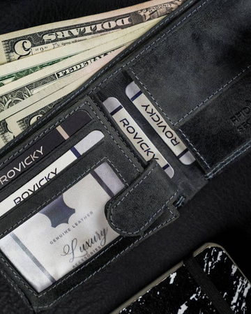 Herren Geldbörse aus Leder mit Druckknopf – Always Wild