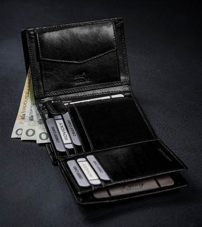 Klassische Herren Geldbörse aus glattem Echtleder – Rovicky