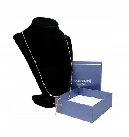 Lange, vergoldete Damen Halskette mit Kreuzanhänger – Lorenti