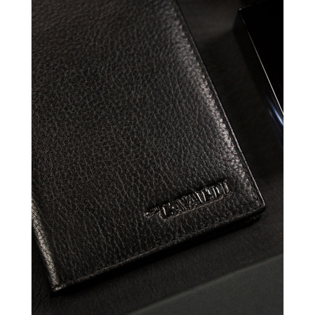 Reisepass- und Kartenetui schwarz aus Leder ohne Verschluss – 4U Cavaldi