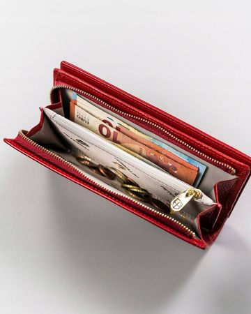 Große Damen Geldbörse aus Leder mit Magnetverschluss – Peterson