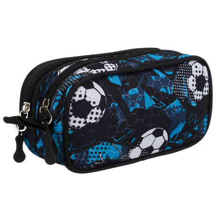 Zweifach-Schulmäppchen mit Fußballmuster – Peterson