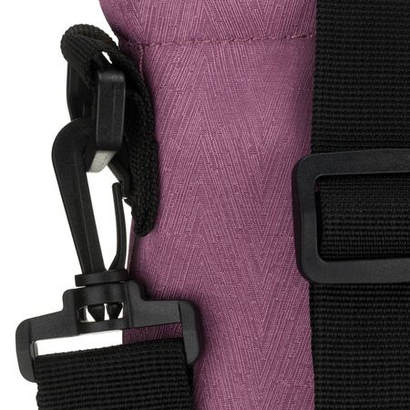 Damen-Shopper in violetter Farbe, einteilig und mit Reißverschluss geschlossen mit Außentasche - Rovicky