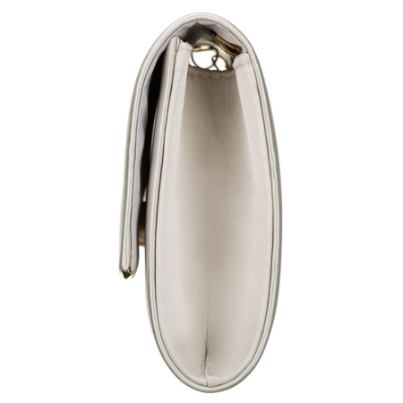 Damen-Clutch aus synthetischem Stoff in Weiß, am Kettchen hängend – Rovicky