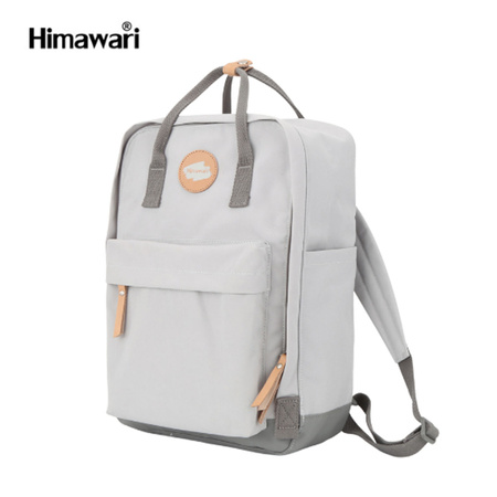 Grauer, praktischer Damen Rucksack mit Reißverschluss – Himawari