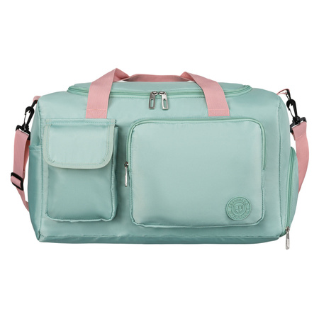 Grün-Rosa Reisetasche aus Polyester mit Reißverschluss – Peterson