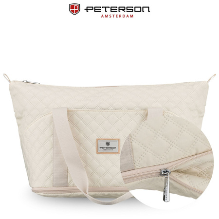 Beige Trainingstasche aus Polyester, mit einem Fach - Peterson