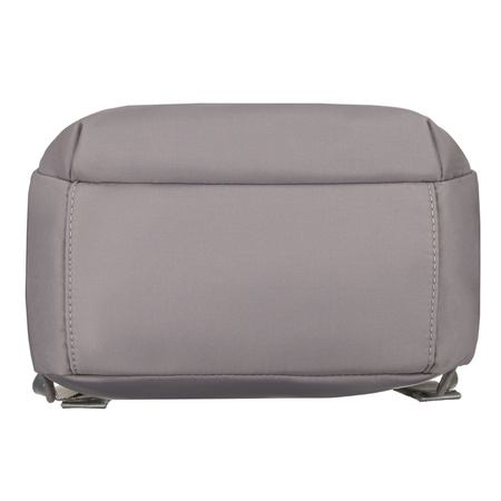 Grauer Damenrucksack aus Nylon und Öko-Leder mit Außentasche - Peterson