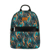 Mehrfarbiger Damen Rucksack aus Polyester mit modischem Pfauenfeder-Muster – Rovicky