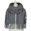 Grauer, eleganter Damen-Schal aus Polyester mit Fransen – Peterson