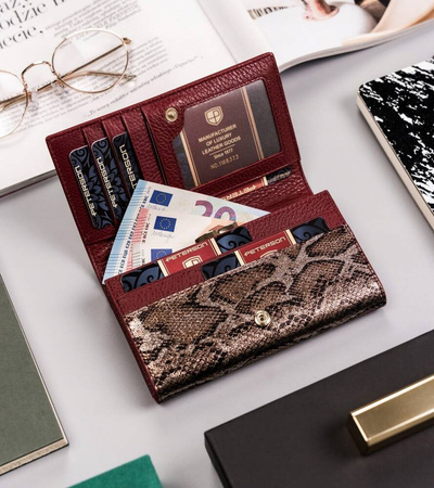 Große Damen Geldbörse aus Echtleder mit RFID-Schutz – Peterson