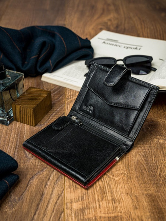 Zweifarbige Herren Geldbörse vertikal aus Echtleder – Rovicky