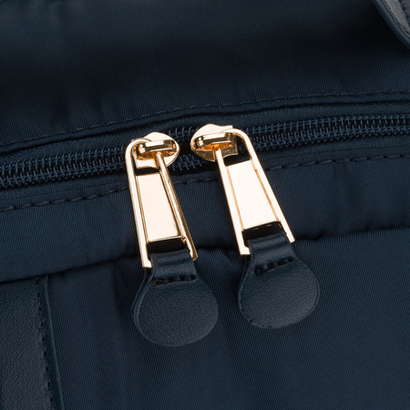 Damen-Rucksack aus Nylon in Marineblau mit einem Befestigungsgriff für den Koffer – Peterson