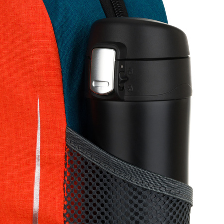 Touristenrucksack in Marineblau und Orange mit Reißverschluss – Peterson