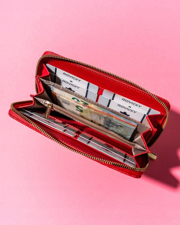 Große Damen Geldbörse mit Reißverschluss in Stiftetui-Form – Rovicky