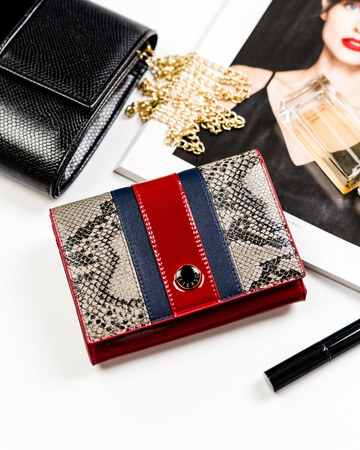 Elegante Damen Geldbörse mit Schlangenledermuster RFID – Peterson