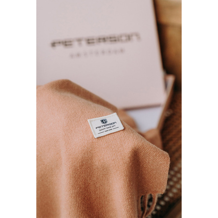 Einfarbiger Damen Schal in Kamel mit Fransen – Peterson