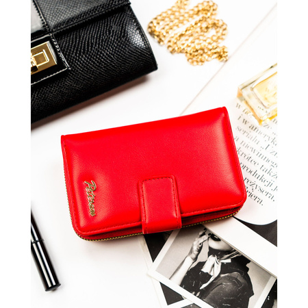 Rote, hochformatige Damen-Geldbörse aus Öko-Leder, passend für den Fahrzeugschein - Peterson