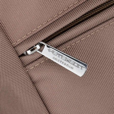 Beige Damen-Shopper mit Henkeln und abnehmbarem Gürtel, mit Reißverschluss – Peterson