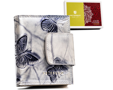 Damen Geldbörse aus Leder mit Bügel- und Druckknopfverschluss – Peterson