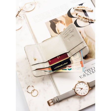 Kleine Damen Geldbörse aus echtem Leder mit Schlangenprägung – Peterson