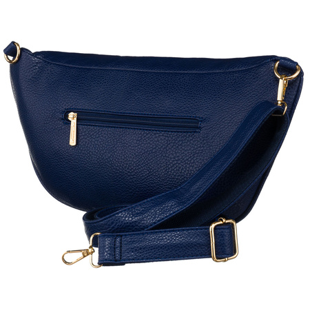 Große dunkelblaue Damen Hüfttasche aus Öko-Leder, Crossbody – Peterson