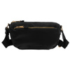 Schwarze Damen Umhängetasche aus Nylon mit Außentasche – Peterson
