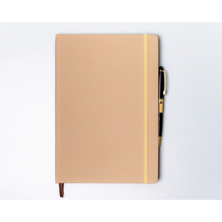 Notizbuch mit festem Einband in Khaki, liniert bedruckt - Peterson