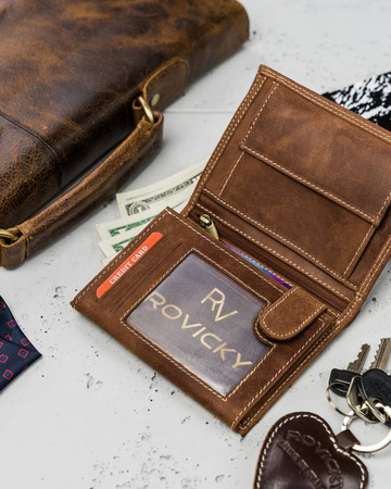 Herren Geldbörse aus Leder mit Außenfach für schnelles Bezahlen – Always Wild