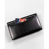 Schwarze Damen Geldbörse aus Leder mit RFID – Peterson