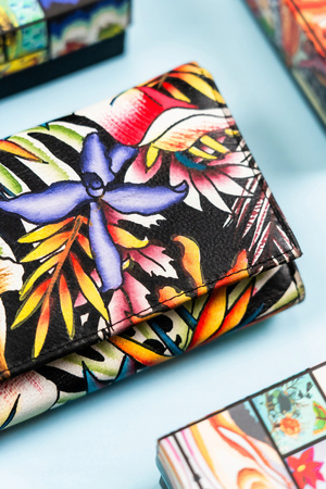 Geräumige Damen Geldbörse aus Leder mit Druckknopf – Rovicky