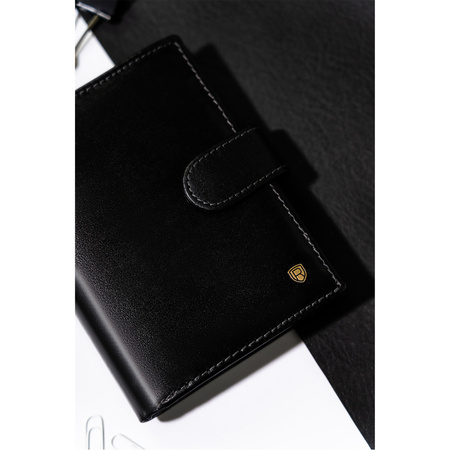 Schwarze Herren Geldbörse aus Leder mit RFID – Rovicky