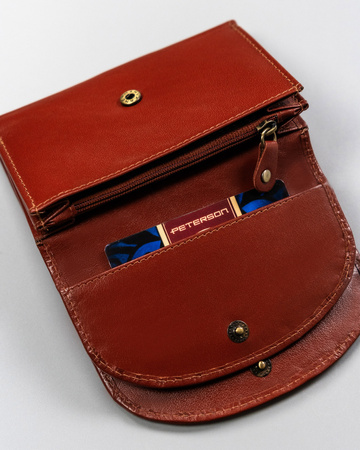 Klassische Damen Geldbörse aus Leder mit Druckknopf – Peterson