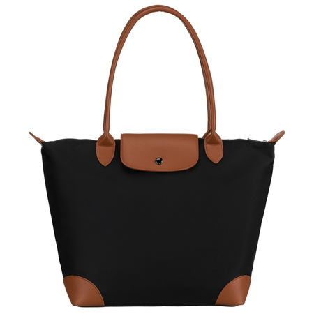 Klassische Damen Shopper aus schwarzem Polyester – Peterson