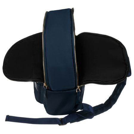 Zweifach unterteiltes, marineblaues Damen-Rucksack aus Polyester - Peterson