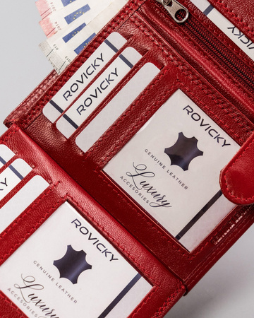 Damen Geldbörse aus Leder mit dekorativem Verschluss – Rovicky