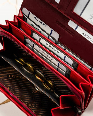 Große Damen-Geldbörse aus Natur- und Öko-Leder – Rovicky