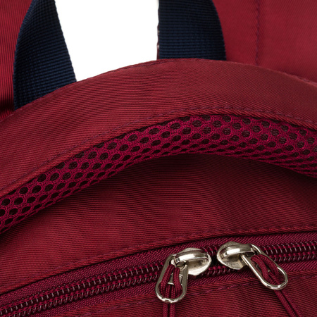 Bordeauxfarbener Schulrucksack aus Polyester mit seitlichen Kompressionsriemen – Peterson
