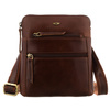 Elegante braune Herren-Umhängetasche aus echtem Leder mit Etui im Set – Peterson