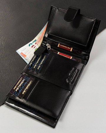 Große Herren Geldbörse mit Druckknopf aus Leder – Peterson