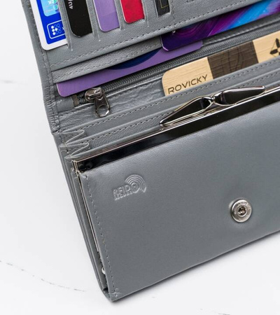 Große Damen Geldbörse aus Leder mit Druckknopf – 4U Cavaldi