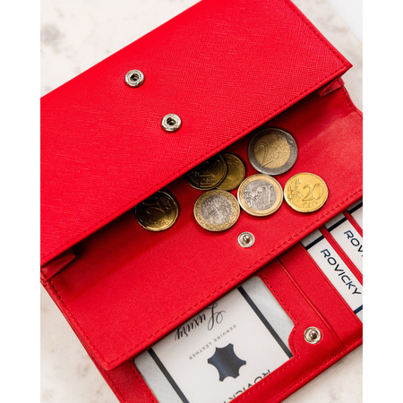 Geräumige, modische Damen Geldbörse in Rot aus Öko-Leder – 4U Cavaldi