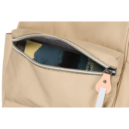 Reisefreundlicher Damen Rucksack aus Polyester in Beige mit verstellbaren Trägern – Peterson