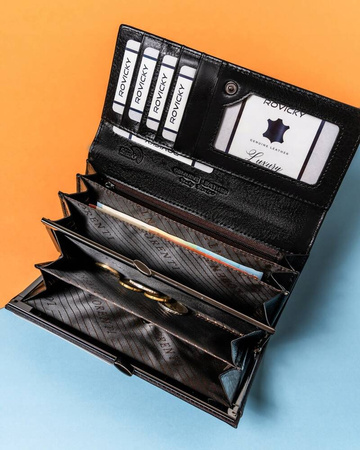 Elegante Damen Geldbörse aus Leder mit Druckknopf – Lorenti