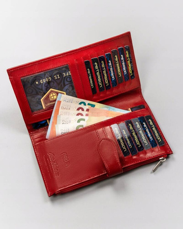 Große Damen Geldbörse aus Leder mit Druckknopf – Peterson