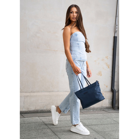 Damen-Shopper in Marineblau mit Magnetverschluss – Peterson