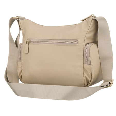 Damen-Umhängetasche aus Polyester in Ecru mit Reißverschluss – Peterson